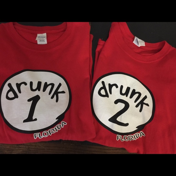 drunk 1 and drunk 2 shirts